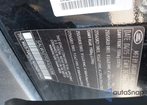 2015 Land Rover Range Rover Sport 5.0L V8 Supercharged Autobiography from USA, damaged, VIN SALWV2TF2FA529386